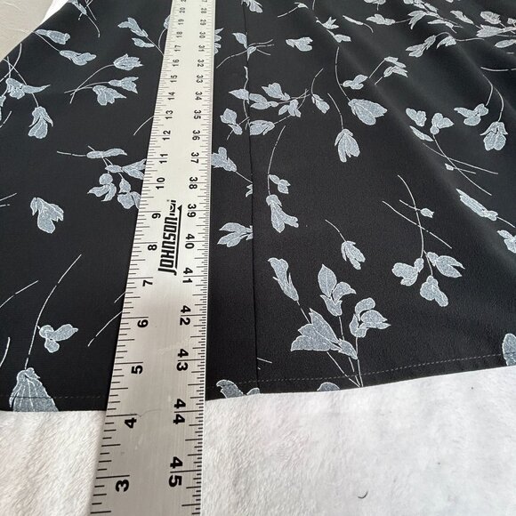 Vintage Travel Smith Black Floral Print V-Neck Short Sleeves Midi Dress Size 10 - Picture 8 of 8